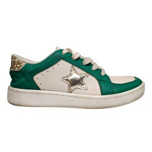 MKS Makers Game Day Sneakers Womens Green White Gold Glitter Star Size 9